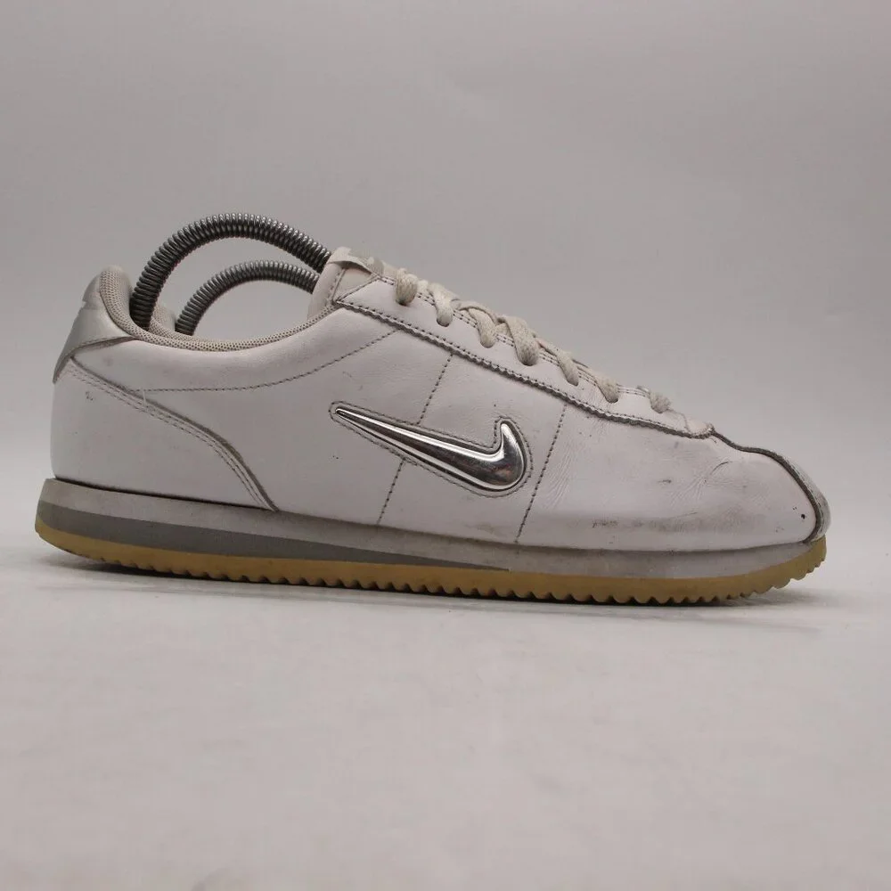 Nike Cortez Basic Jewel Mens 9 Trainers White Leather Sneaker 833238-101